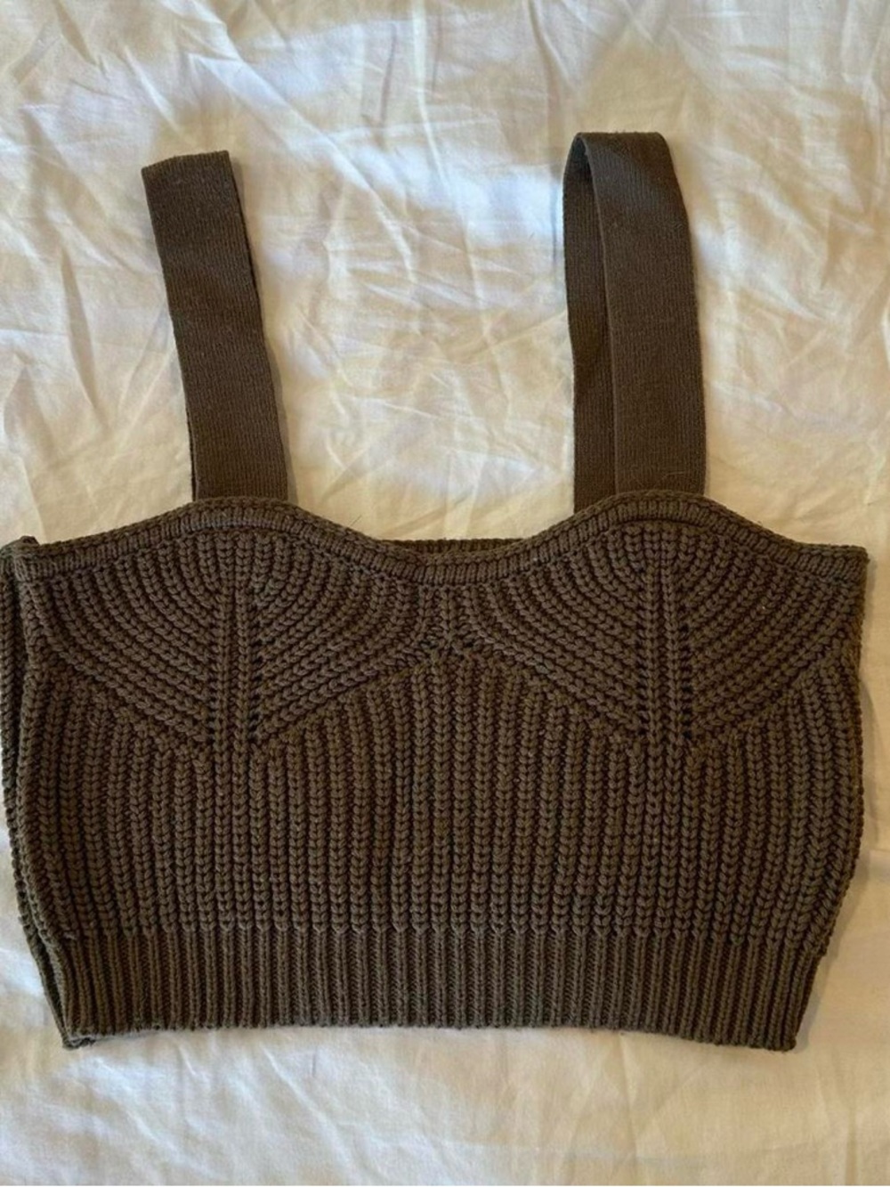 ASOS Brown Knit Cropped Tank Top